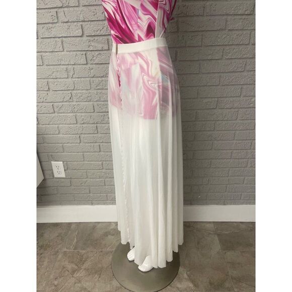 White Stretch Mesh Swimsuit Cover-Up Size S - Picture 4 of 7